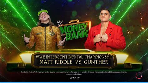 Wwe Money In The Bank Ring G N Ral Gunther Vs Matt Riddle