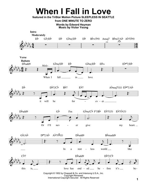 When I Fall In Love Pro Vocal Print Sheet Music Now