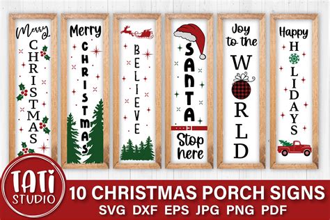 Christmas Vertical Porch Signs | Christmas SVG Bundle - So Fontsy