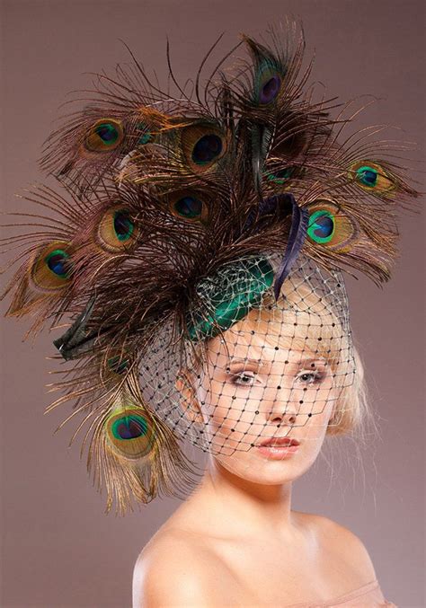 Vintage Inspired Peacock Cocktail Hat Hats Crazy Hats Fascinator