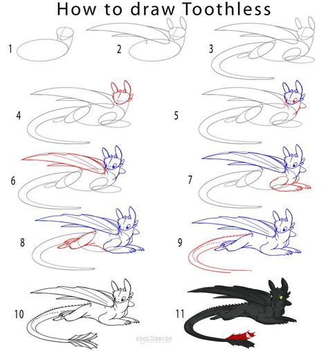 How to Draw Toothless (Step by Step Pictures) | Toothless drawing, Drawing tutorial, Dragon sketch