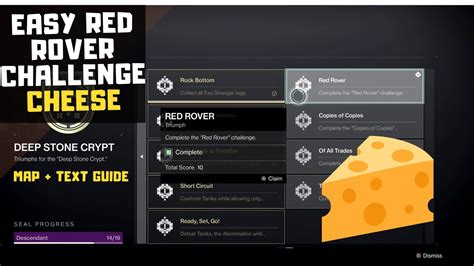 Red Rover Challenge Cheese Deep Stone Crypt Destiny 2 Youtube