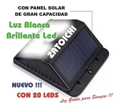 Reflector Led Solar Exterior Fotocelula 20 Led Luz Fria En Venta En