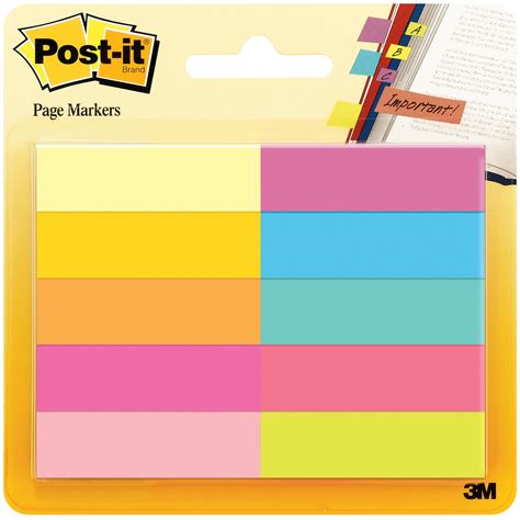 Post It Page Markers Assorted Ultra Bright Colours X