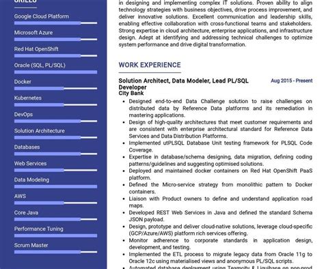 Solution Architect Cv Example In Resumekraft