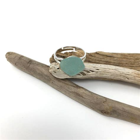 Seaglass Ring – Blue – Whitstable Beach Finds