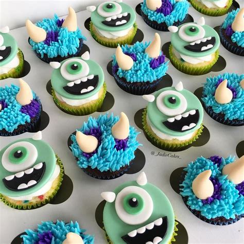 Monsters Inc Mike And Sully Cupcakes To Go With The Cake 💚💙💜 Monster