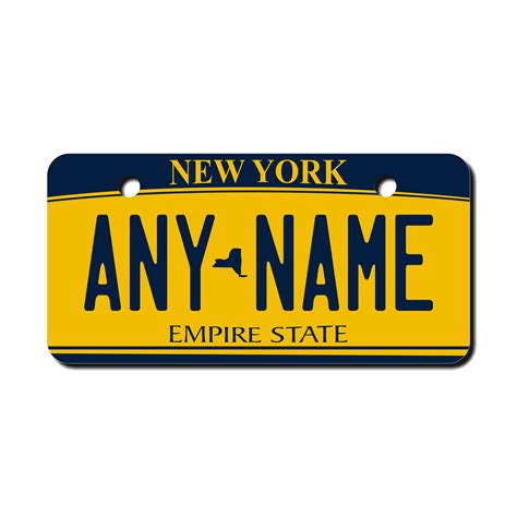 Personalized New York 2" X 4" Aluminum License Plate Version 2