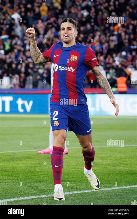 Barcelona Spain Th Feb Joao Cancelo Celebrates After Scoring