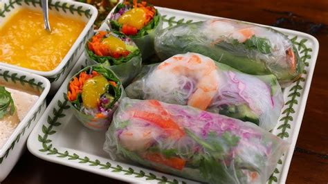 Easy Vietnamese Spring Rolls Gỏi Cuốn W Peanut Sauce