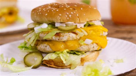 Double Chicken Cheeseburger With Our Special Sauce Recipe Rachael Ray Show