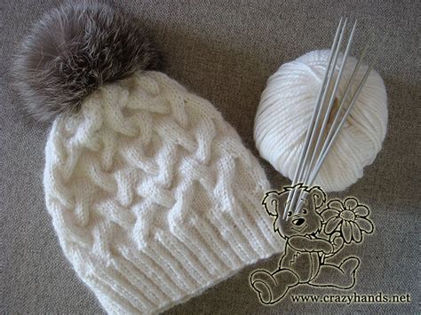 Winter Cable Knit Hat Free Pattern Crazy Hands Knitted Hats Cable