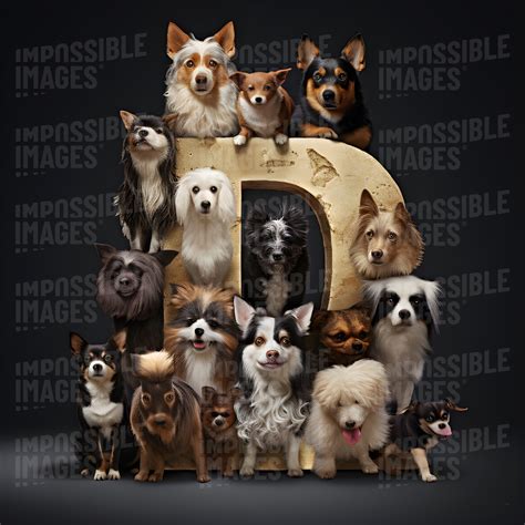 Dogs and the letter D - Impossible Images - Unique stock images for commercial use.