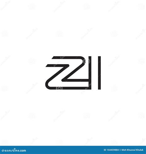 Linha Moderno Original Do Logotipo Da Letra Inicial ZI Ilustração do