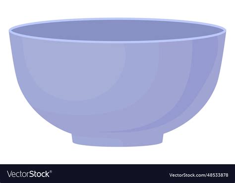 Empty ceramic bowl cartoon icon kitchen dishware Vector Image