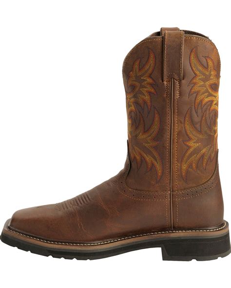 Justin Mens 11 Rugged Steel Toe Western Work Boots Boot Barn