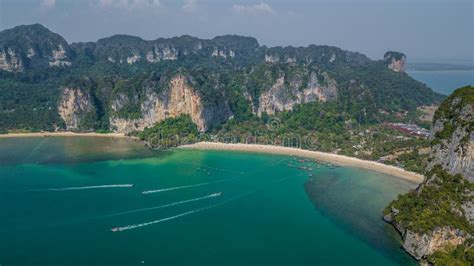 Railay Beach in Krabi, Aerial View of Railay Beach and Coastline Stock ...