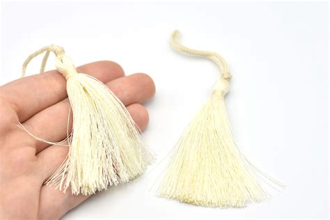 Large Cream White Tassels Silk Tassels Fringe Tassels Etsy