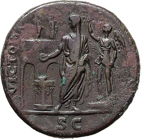 Sestertius Vespasian Victoria Avg S C Victory Roman Empire