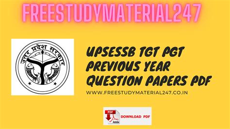 Upsessb Tgt Pgt Previous Year Question Papers Pdf