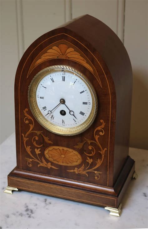 Late Th Century Mahogany And Inlay Lancet Top Mantel Clock At Stdibs