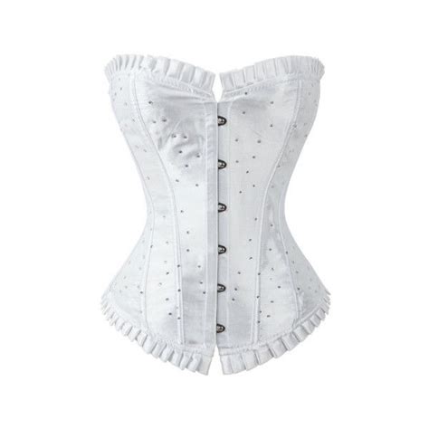 Atomic Happy Hour White Rhinestone Overbust Corset 150 Brl Liked On