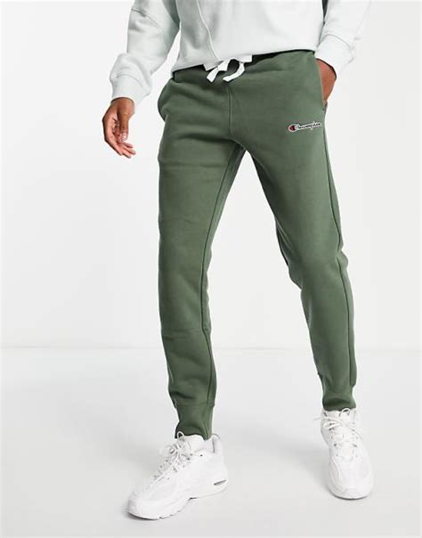 Champion Small Logo Trackies In Khaki Asos