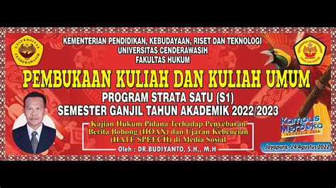 Pembukaan Kuliah Dan Kuliah Umum Fakultas Hukum Universitas