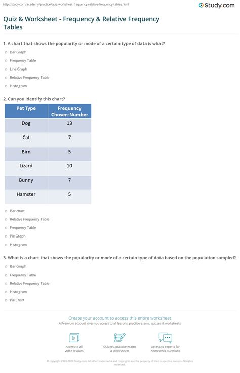 two way relative frequency table worksheet