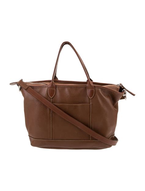 Longchamp Solid Leather Shoulder Bag - Brown Shoulder Bags, Handbags ...