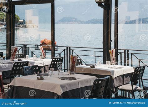 View of Lake Como from a Seaside Plinio Restaurant in Lenno, Italy ...