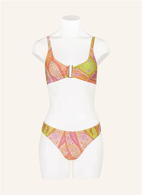 Hot Stuff Bralette Bikini Top in orange hellgrün pink