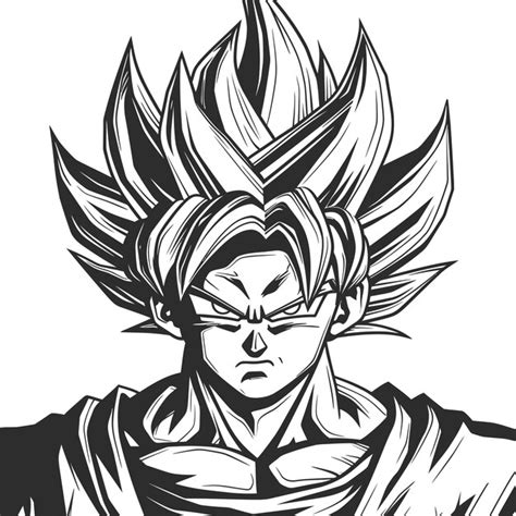 Premium Vector Goku Line Art Vector