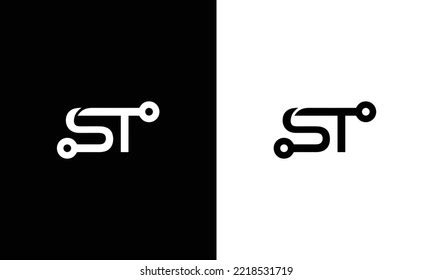 Tech Letter St Logo Futuristic Vector Stock Vector (Royalty Free ...