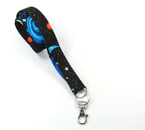 Galaxy Fabric Lanyard Galaxy Badge Holder Stars And Planet