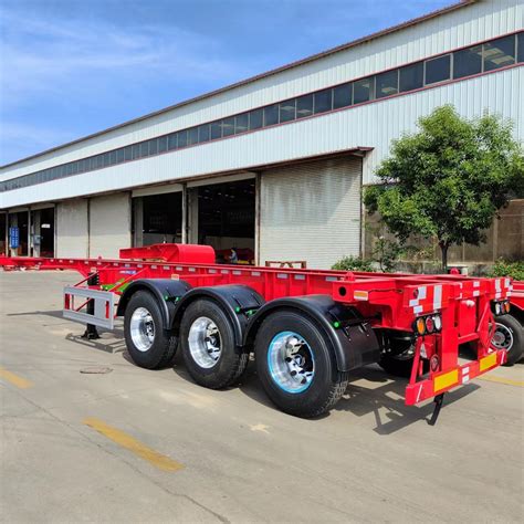 Tri Axles Tons Skeleton Semi Trailer Ft Ft Container Carrier