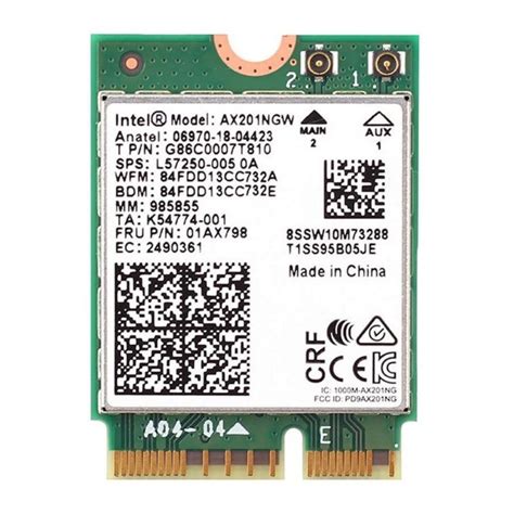 Intel Ax201 M 2 Wifi Card Hai Băng Tần 2 4g Và 5g Wifi 6 Tốc độ 3000m Kết Nối Bluetooth 5 2