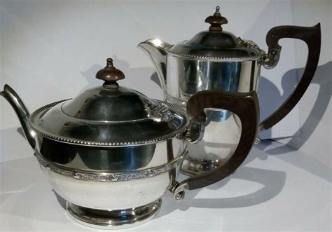 Antique Vintage Silver Plate Tea And Coffee Pot Set Epns A1 Stamped 5