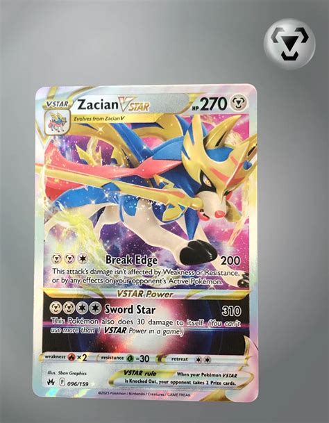 Zacian Vstar 096 159 Crown Zenith TCG Coleccionistas