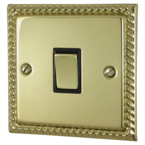 G H Georgian Polished Brass Switch 1 Gang