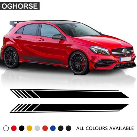 Gla45 Side Skirt Stripe Vinyl Decal Car Sticker For Mercedes Benz W176 A Class A180 A200 A250