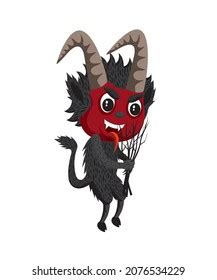 Cute Cartoon Illustration Krampus Stock Vector Royalty Free