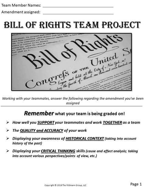 The Best Bill Of Rights Worksheet For History Class Worksheets Library