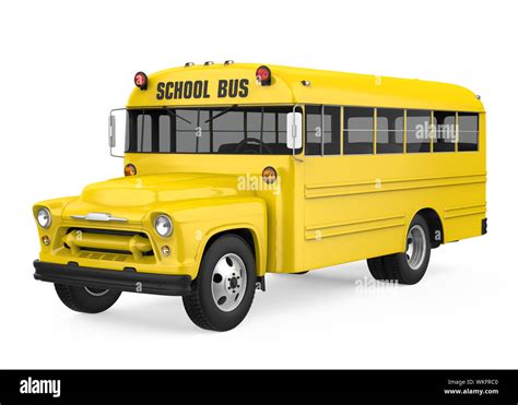 Vintage School Bus Isolated Stock Photo - Alamy