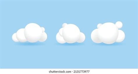 White 3d Realistic Clouds Set Isolated Stock Vector Royalty Free