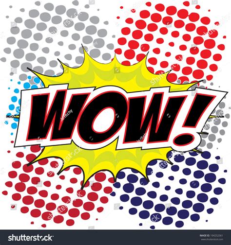 Wow Wording Comic Speech Bubble Popart Stock Vector Royalty Free