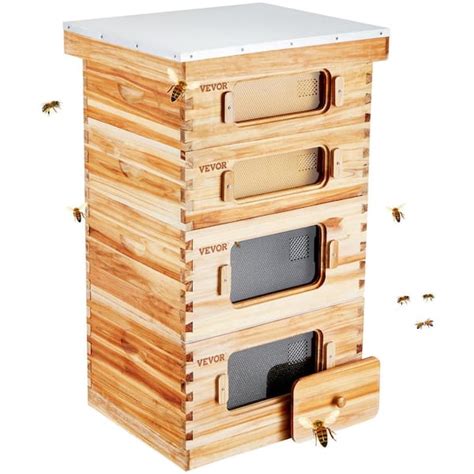 Vevor Bee Hive Frame Bee Hives Starter Kit Beeswax Coated Cedar Wood