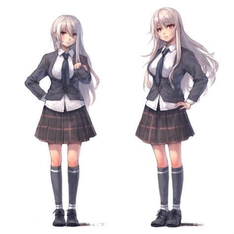 Premium AI Image | anime character of a girl in a school uniform with a tie generative ai