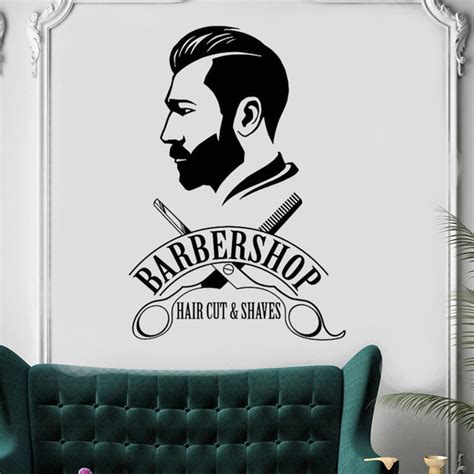 Home Living Barber Wall Decal Barbershop Wall Art Haircut Wall Art