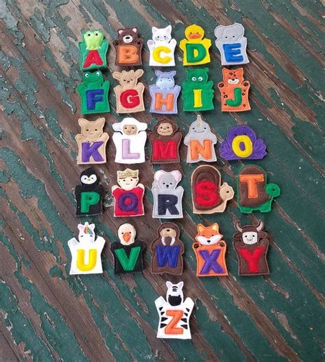 Alphabet Felt Puppets Alphabet Play Set Educational Play Etsy Australia